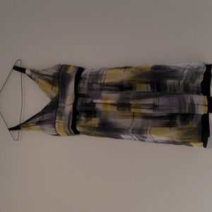 Chiffon like dress, yellow, black and purple color, Jacob 7/8